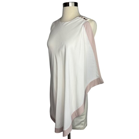 Ted Baker London Bolty Draped White‎ Sleeveless Asymmetrical Sheath Dress Size 0 - Picture 6 of 13